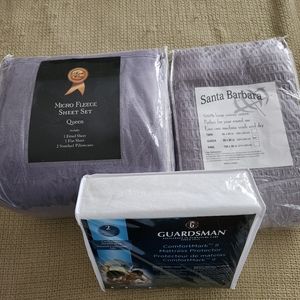 Queen size, brand new, 3 piece, blanket/sheets/mattress pad